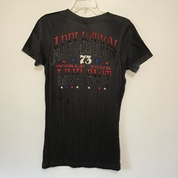 Affliction American Customs Live Fast Deep V-Neck T-Shirt Size L - Picture 9 of 12